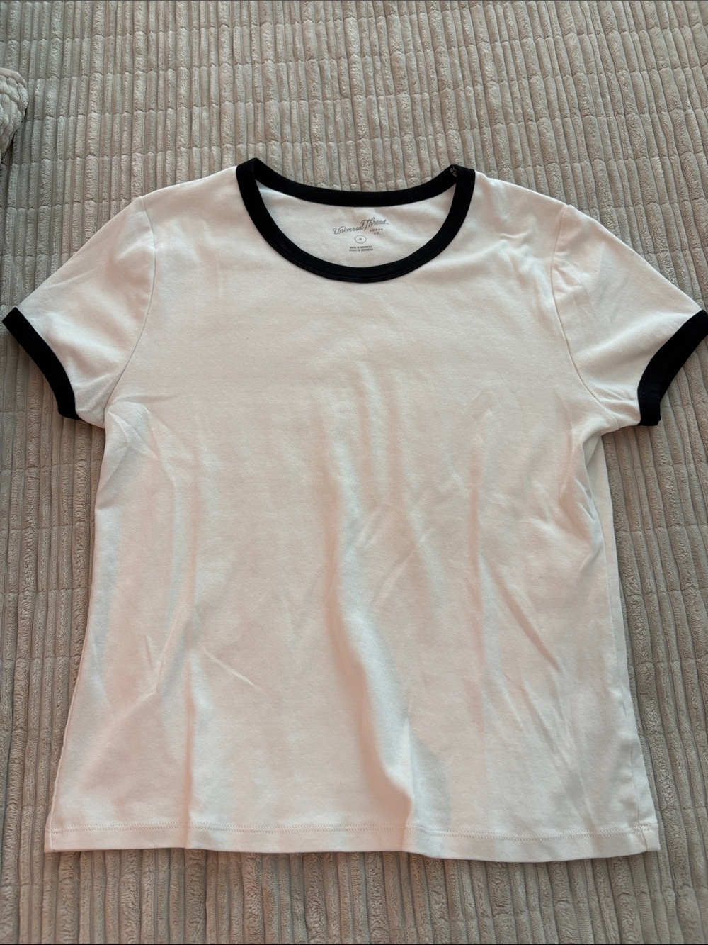 Universal Thread White Tee with Black Trim
